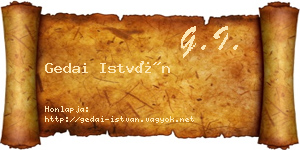 Gedai István névjegykártya